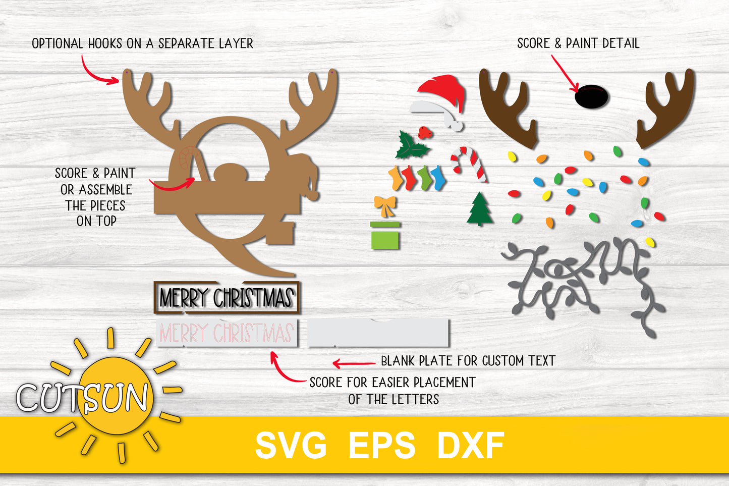 Letter Q Christmas monogram door hanger SVG