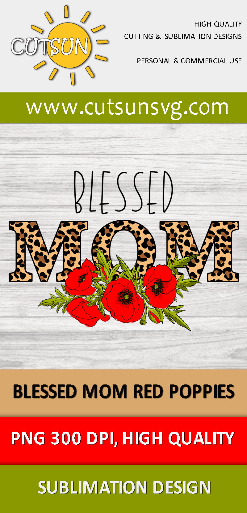 Mom Sublimation design | Blessed Mom Floral sublimation