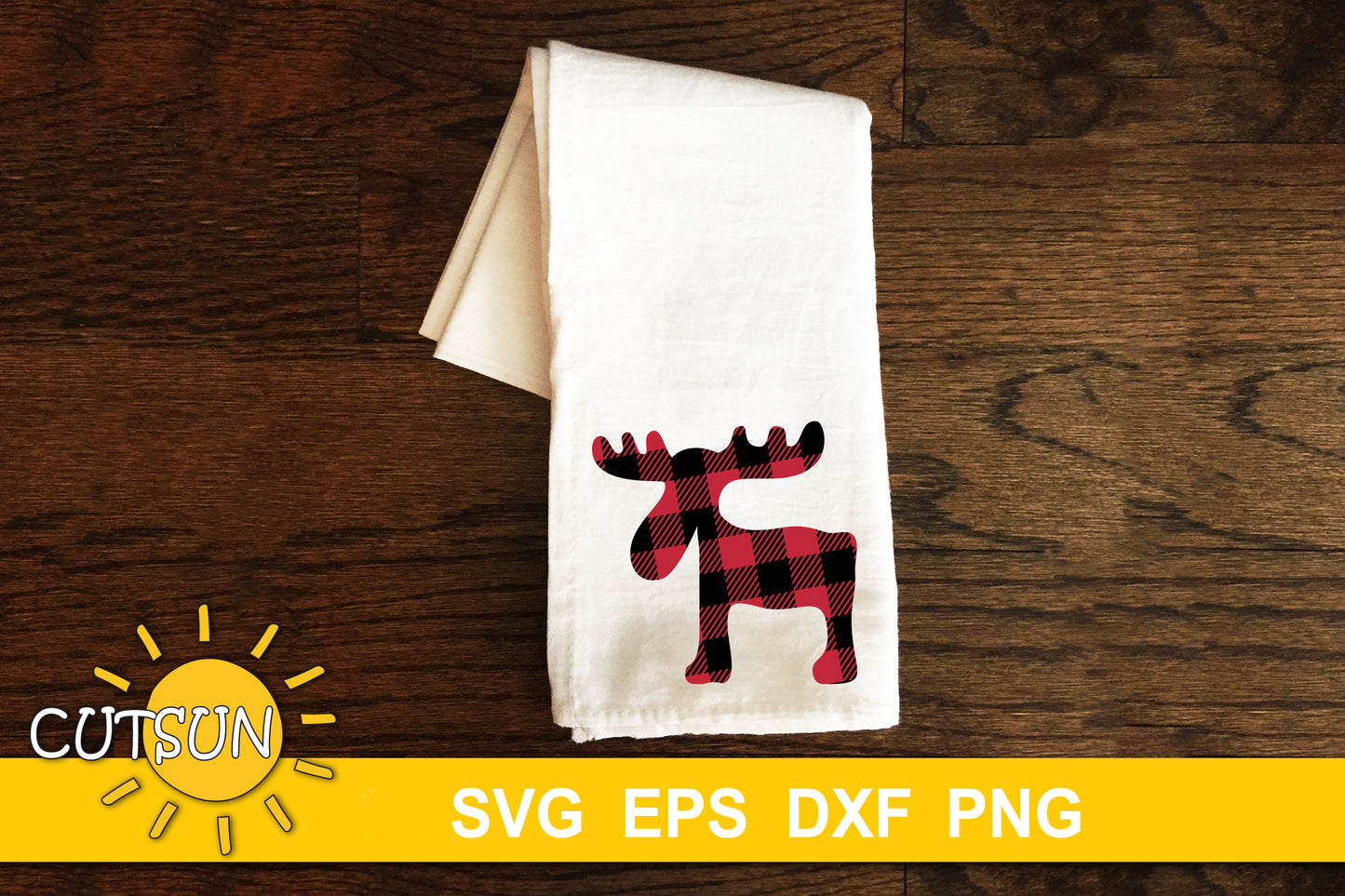 Reindeer Buffalo Plaid SVG