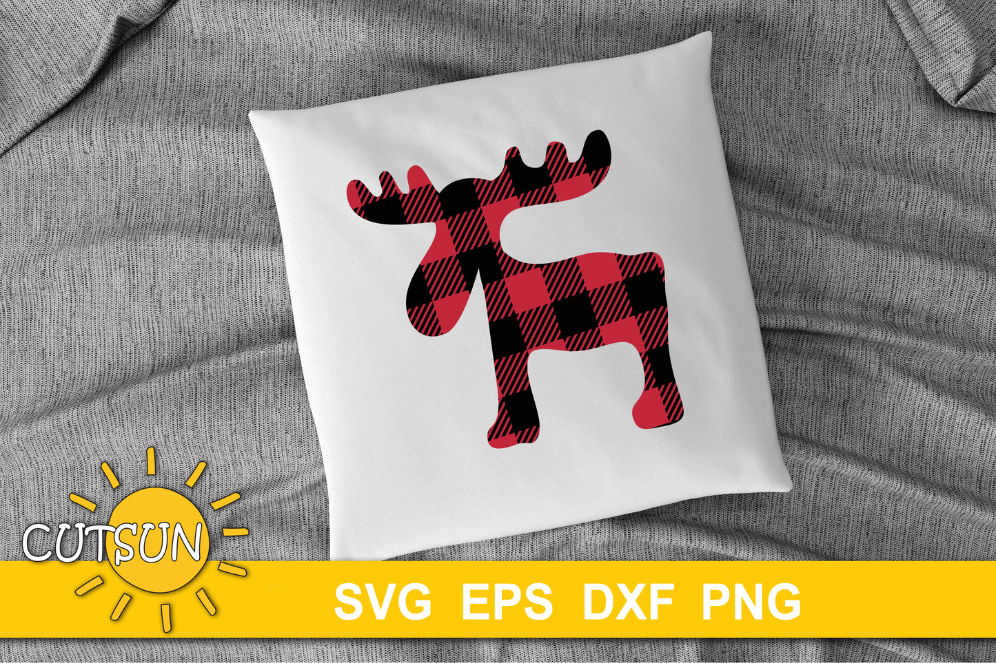 Reindeer Buffalo Plaid SVG
