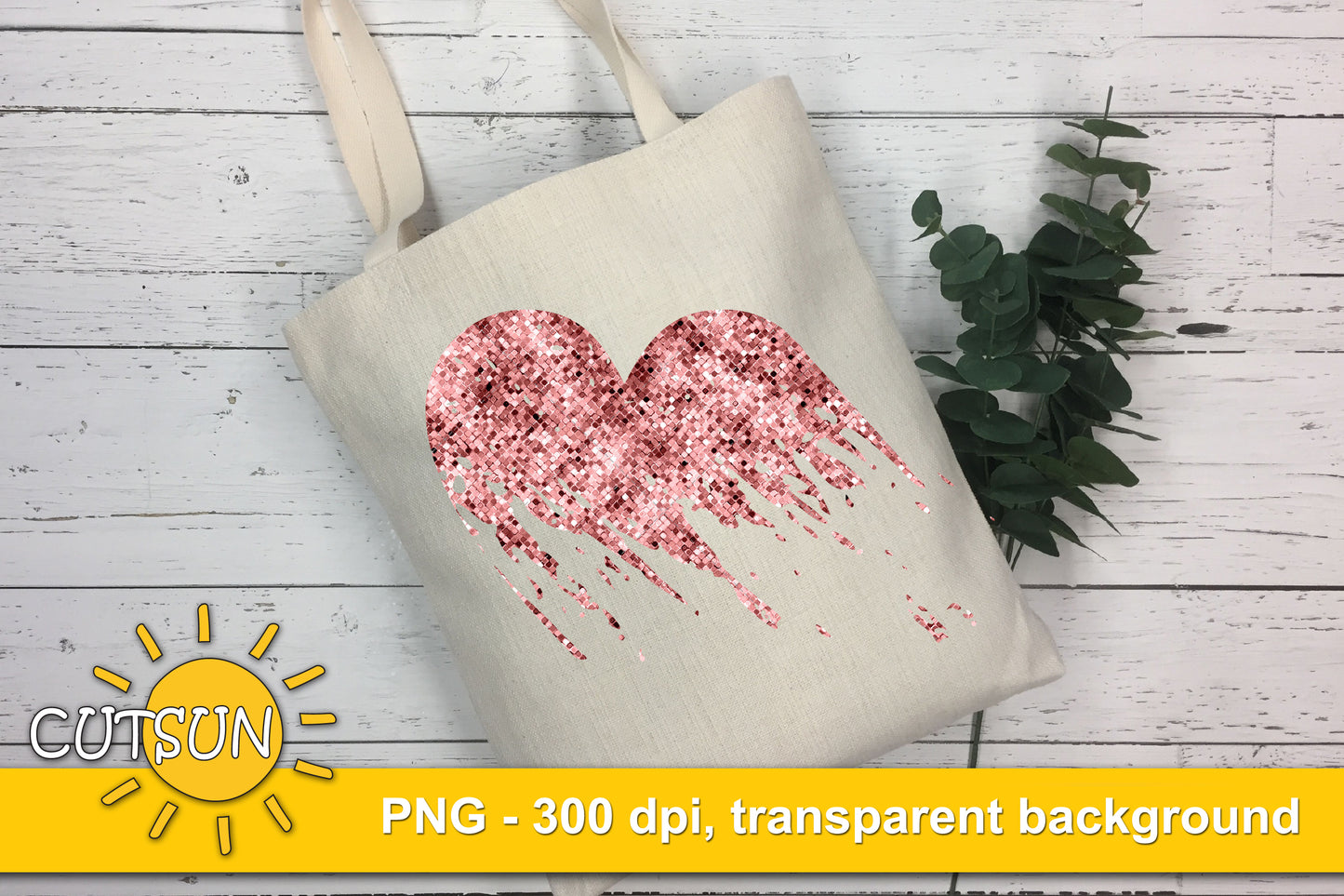 Rose Gold distressed heart sublimation design