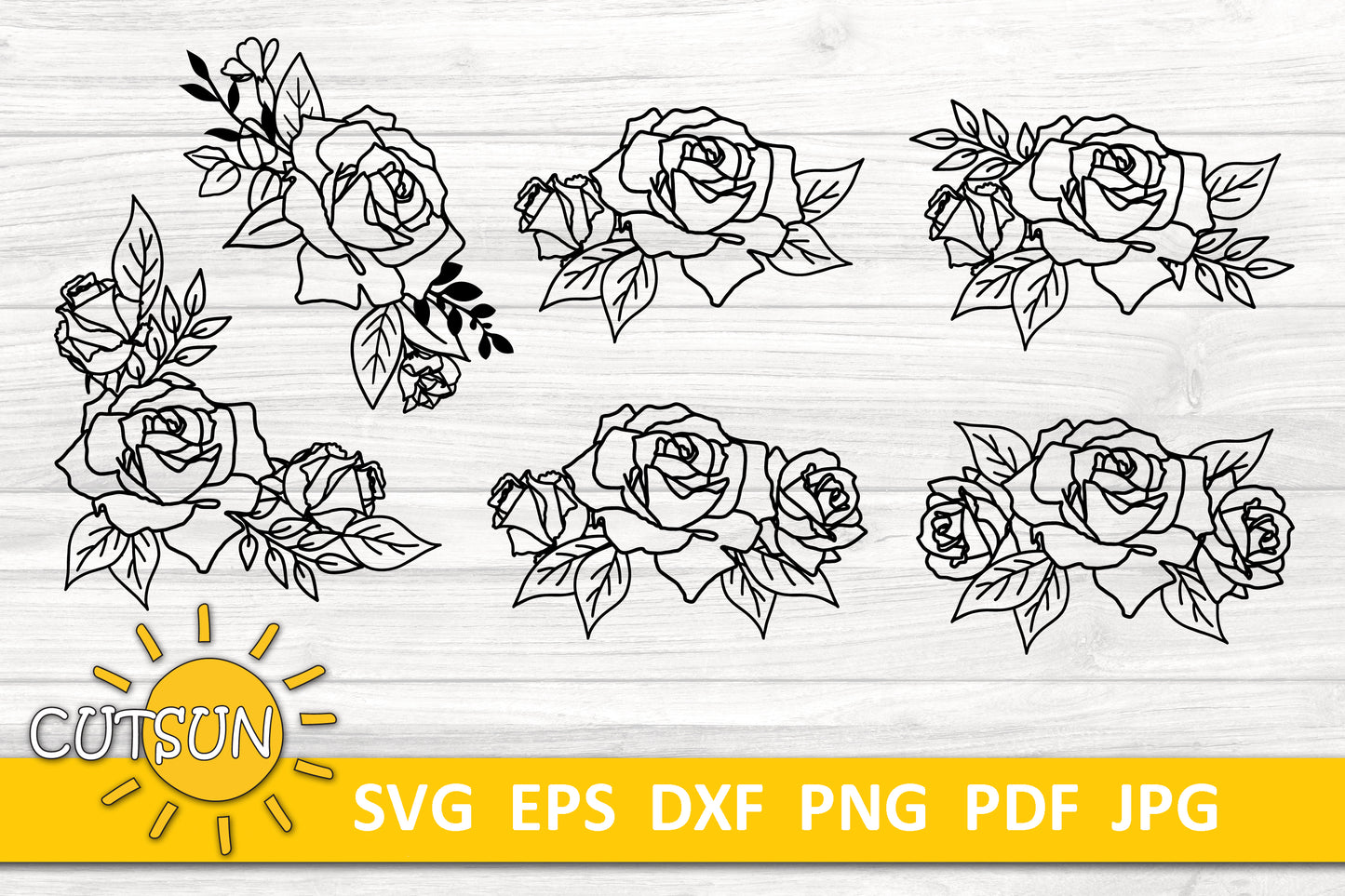 Flowers SVG | Rose SVG | Rose bouquets mini bundle