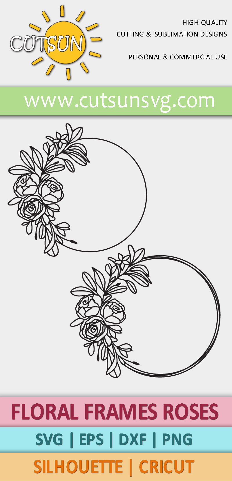 Floral frames Roses SVG