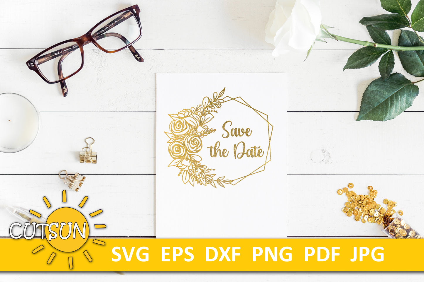 Floral Hexagon frame svg
