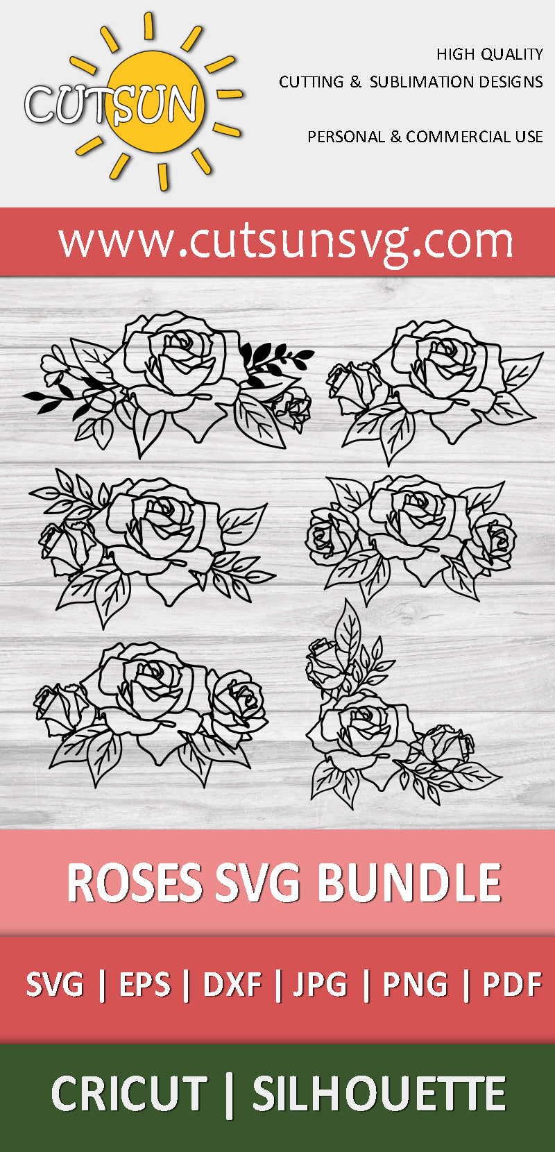 Flowers SVG | Rose SVG | Rose bouquets mini bundle