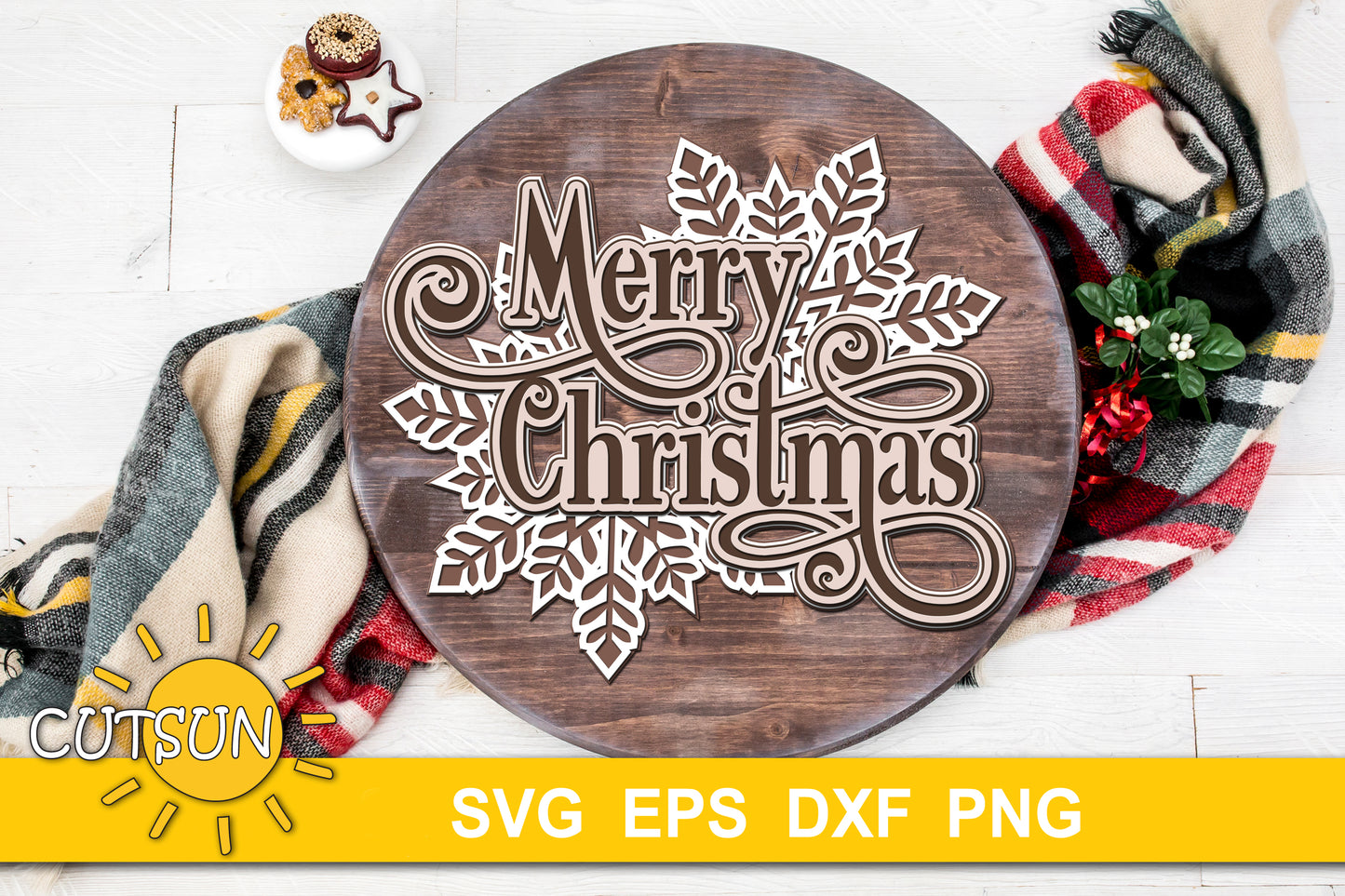 3D Layered Merry Christmas