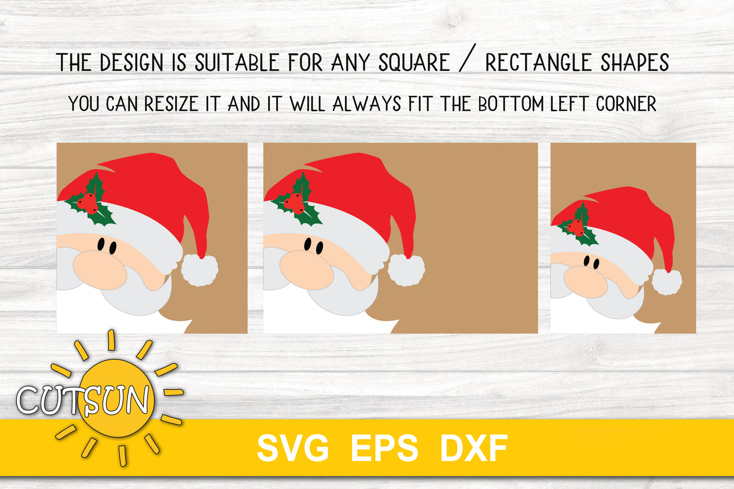 Santa square sign SVG