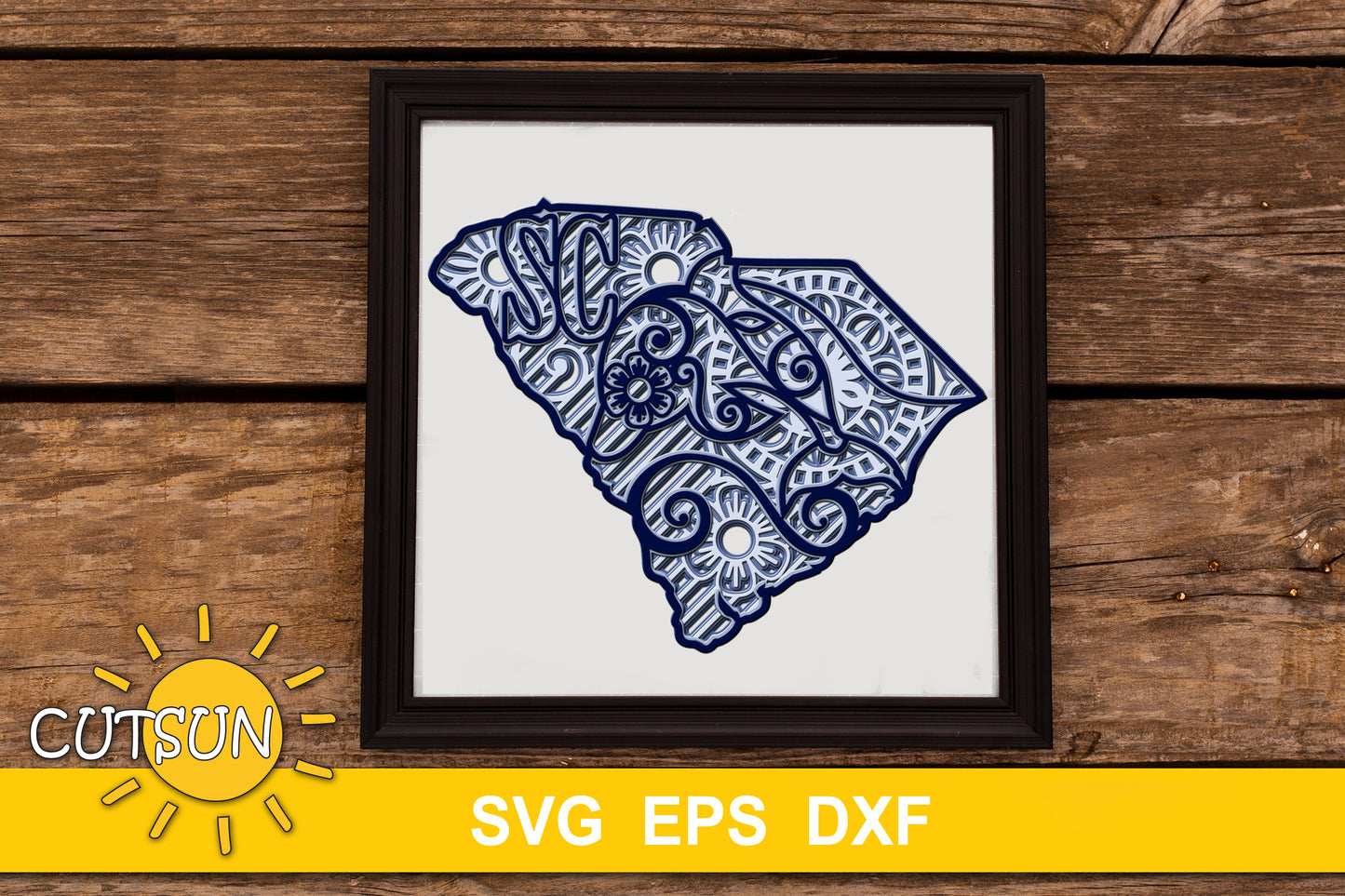 3D Layered South Carolina SVG