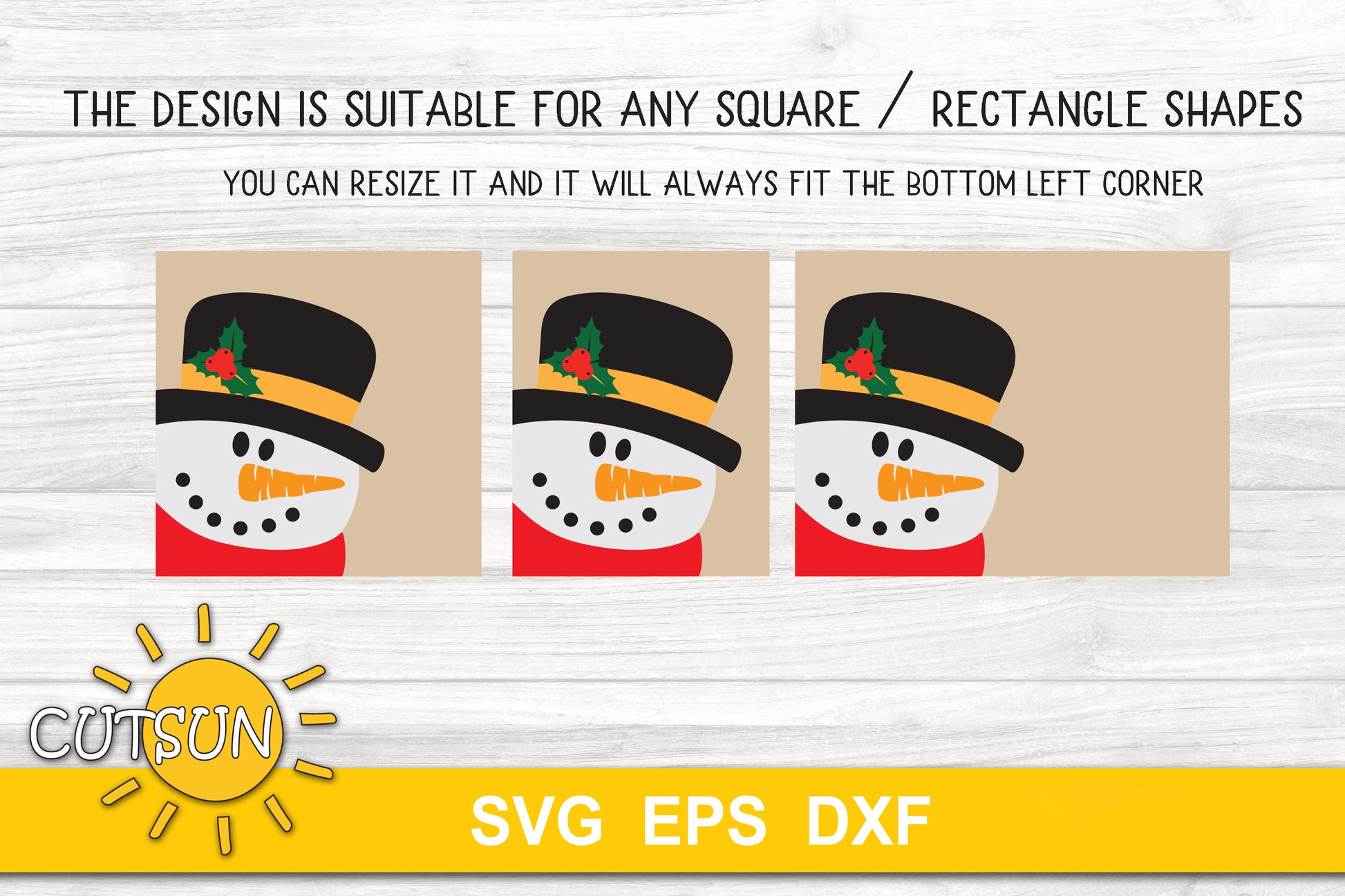 Snowman square sign SVG