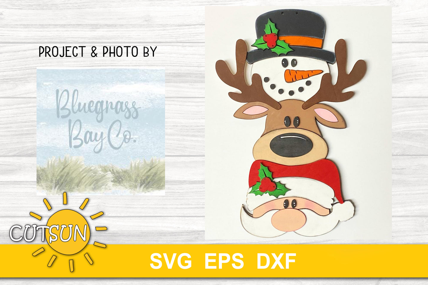 Santa, Deer, Snowman door hanger SVG
