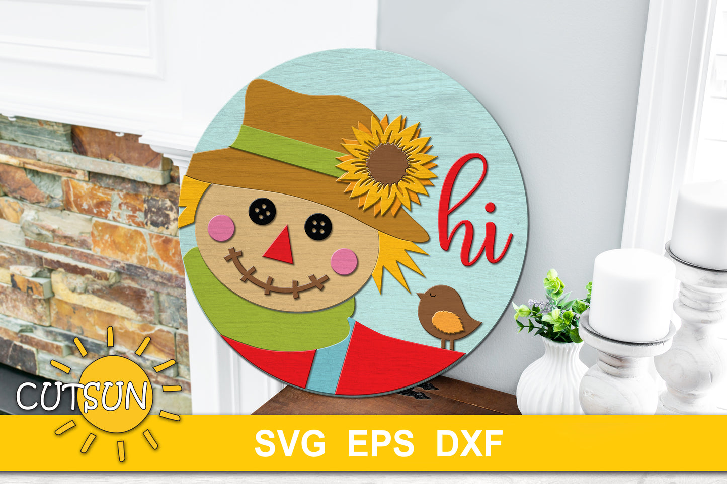 Scarecrow Fall door hanger SVG