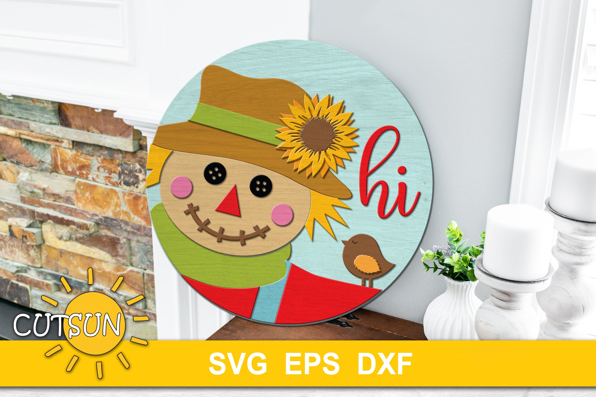 Scarecrow Fall door hanger SVG