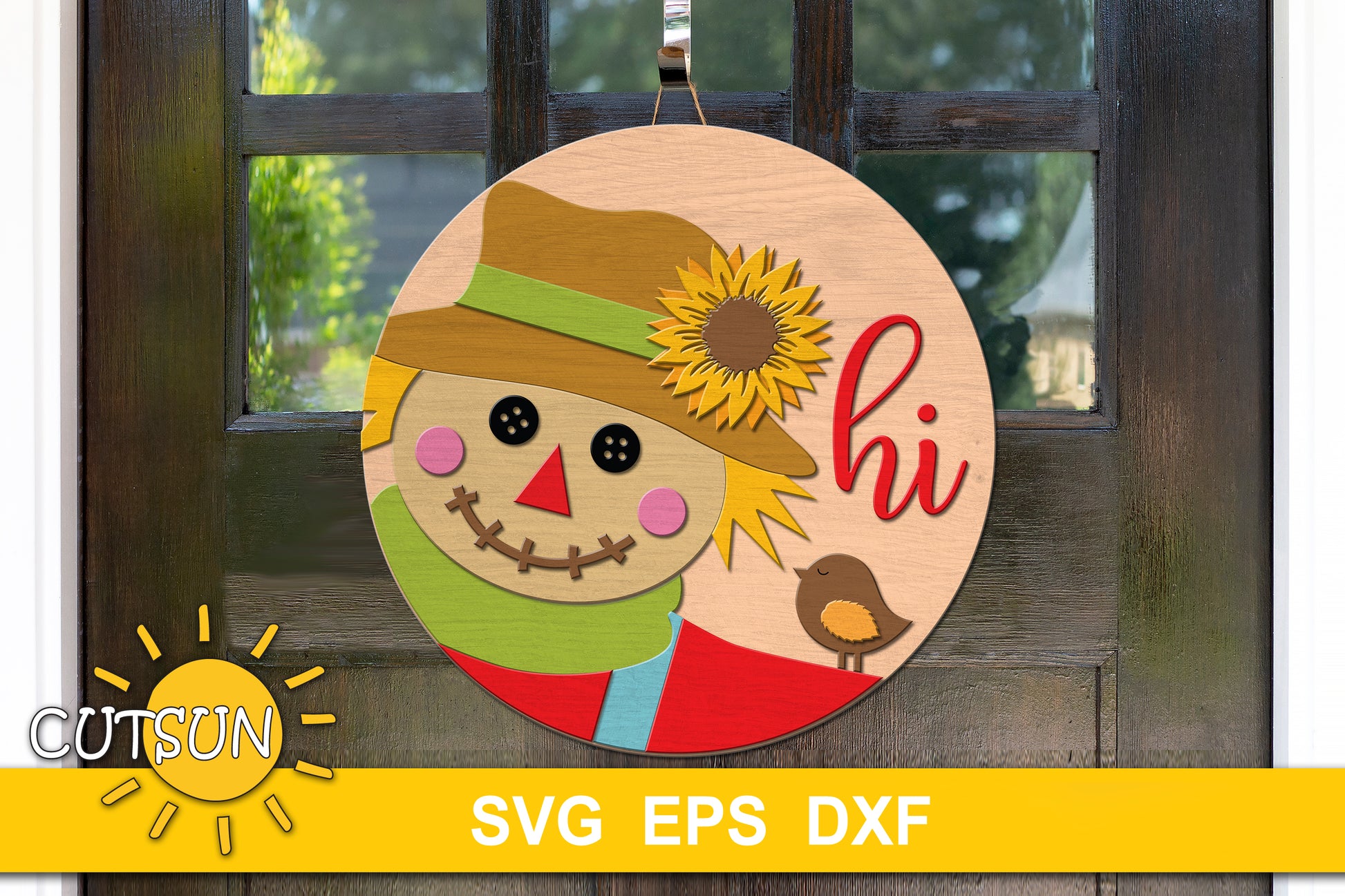 Scarecrow Fall door hanger SVG