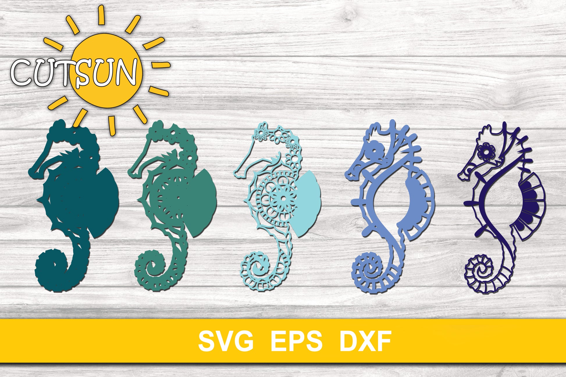 3D Layered Mandala Seahorse SVG