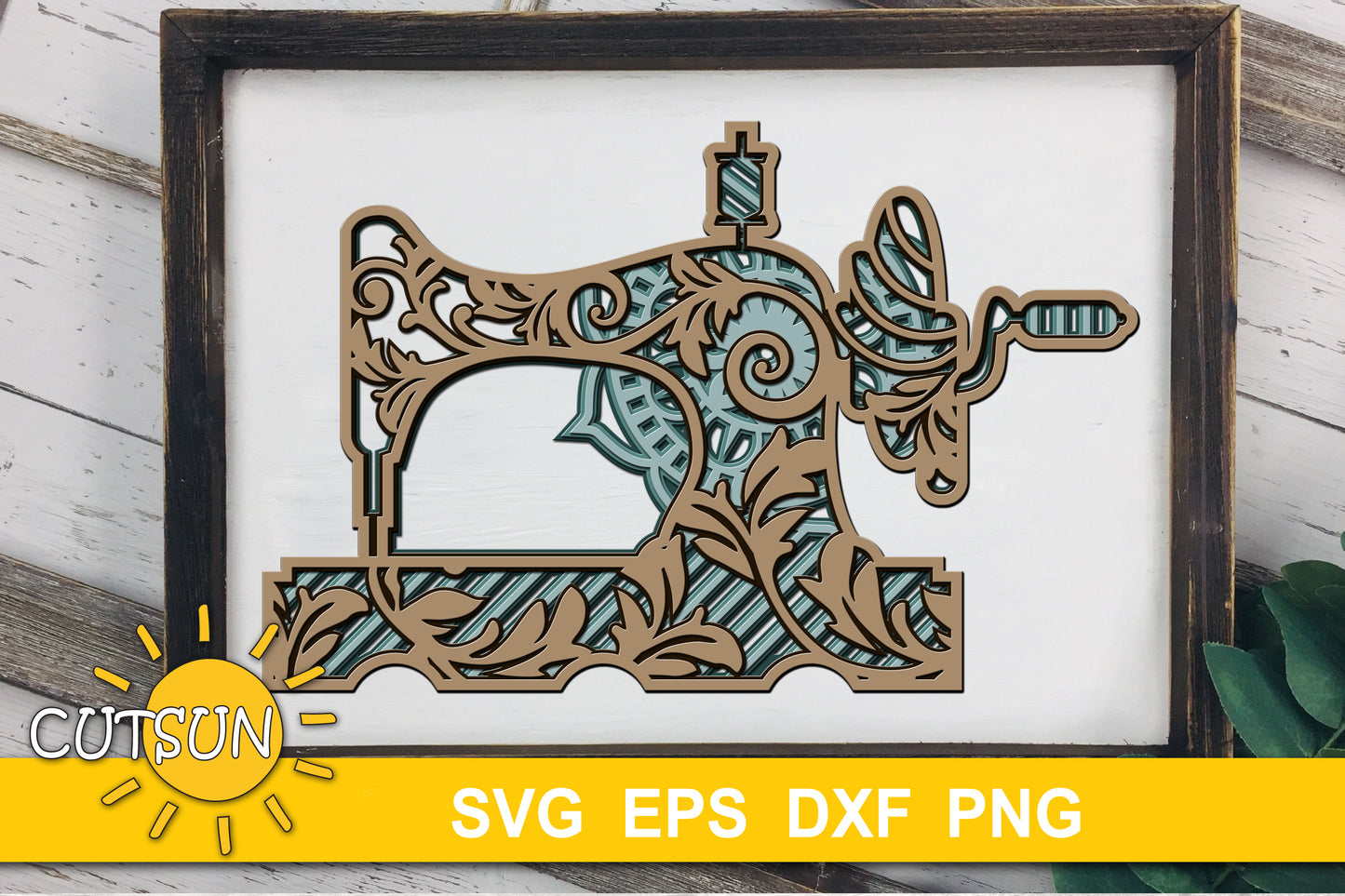 3D Layered Sewing machine SVG