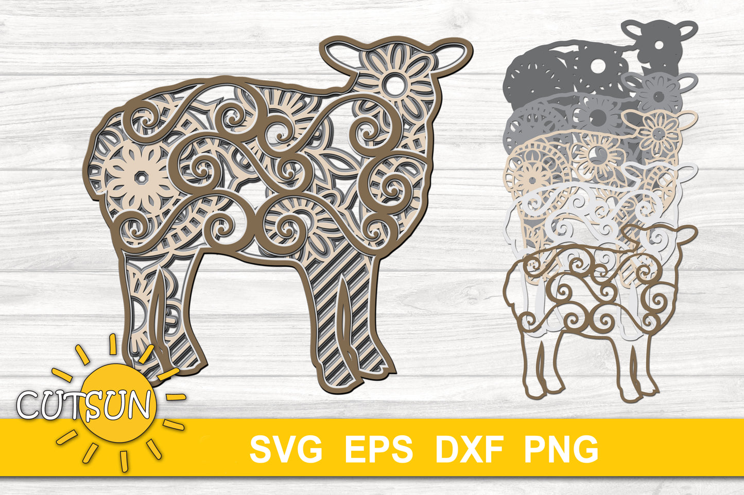 3D Layered Sheep SVG