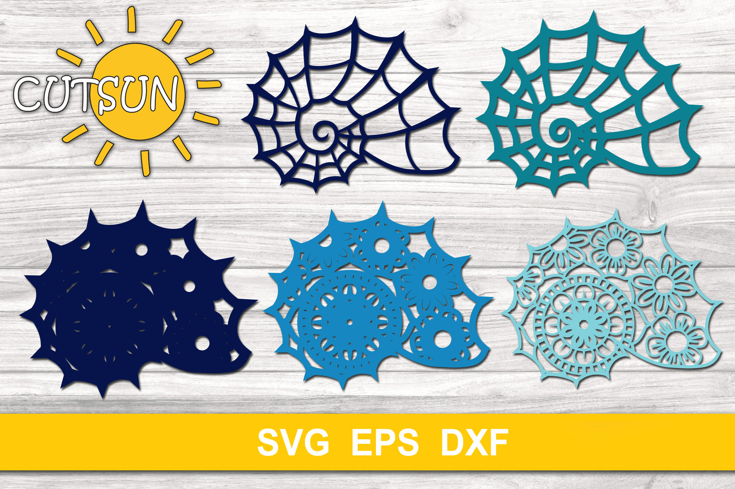 3D Layered Sea shell SVG - 5 layers