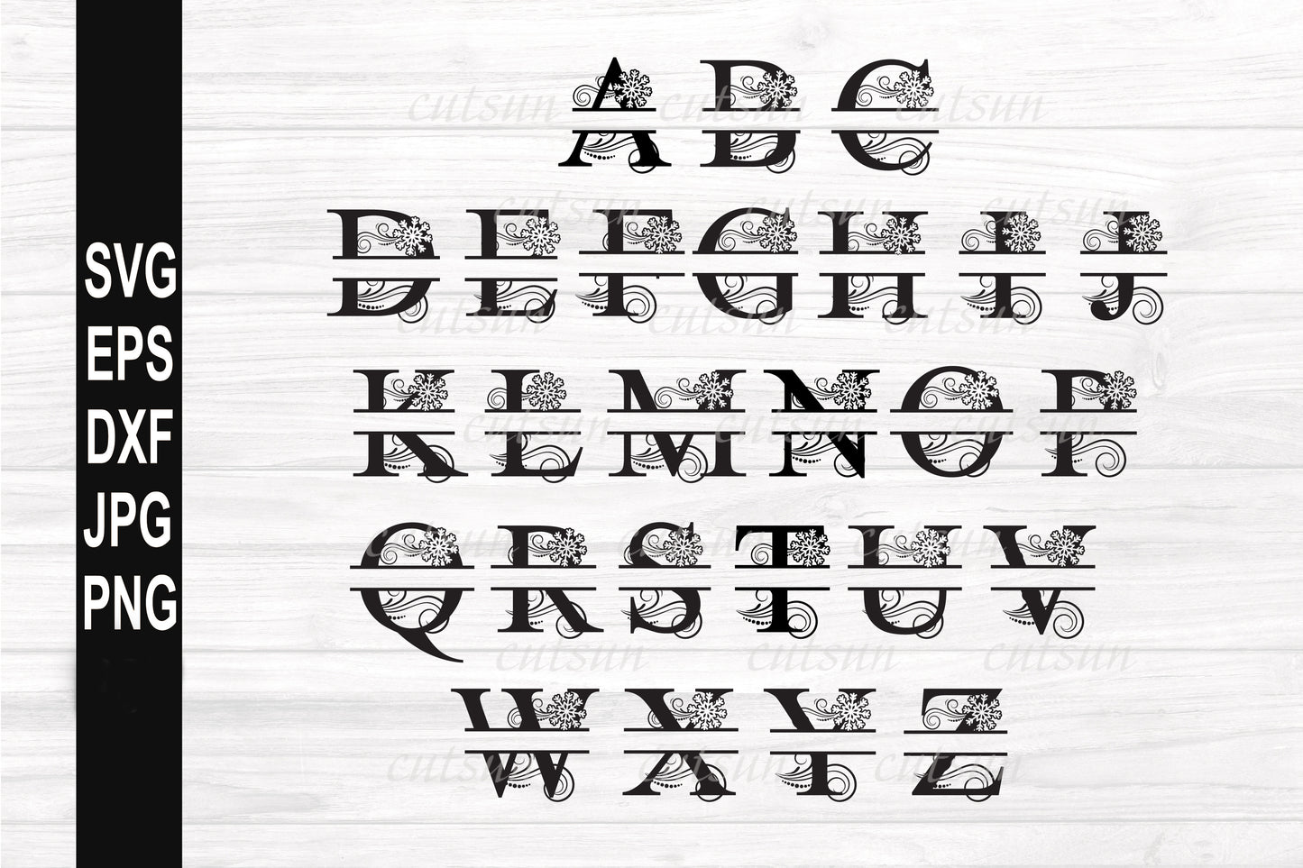 Snowflake Split Alphabet