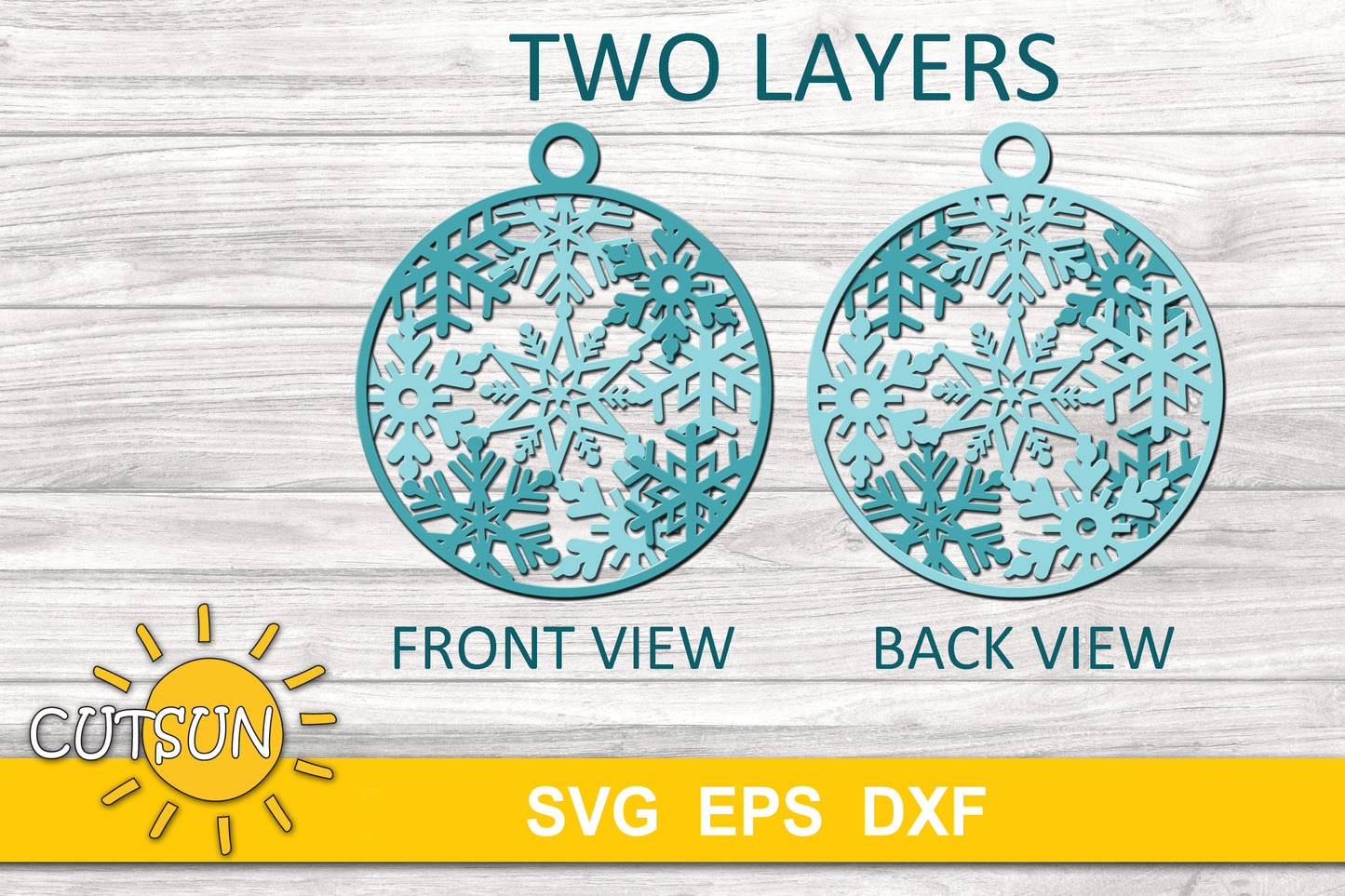 3D Layered Christmas Ornaments SVG bundle