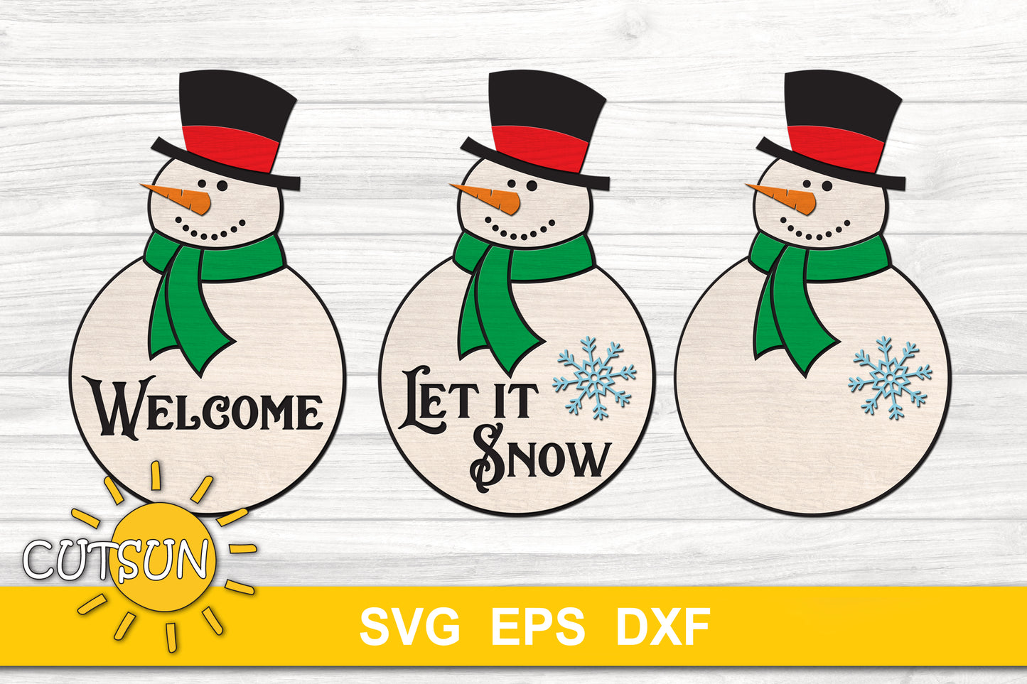 Snowman Door Hanger SVG