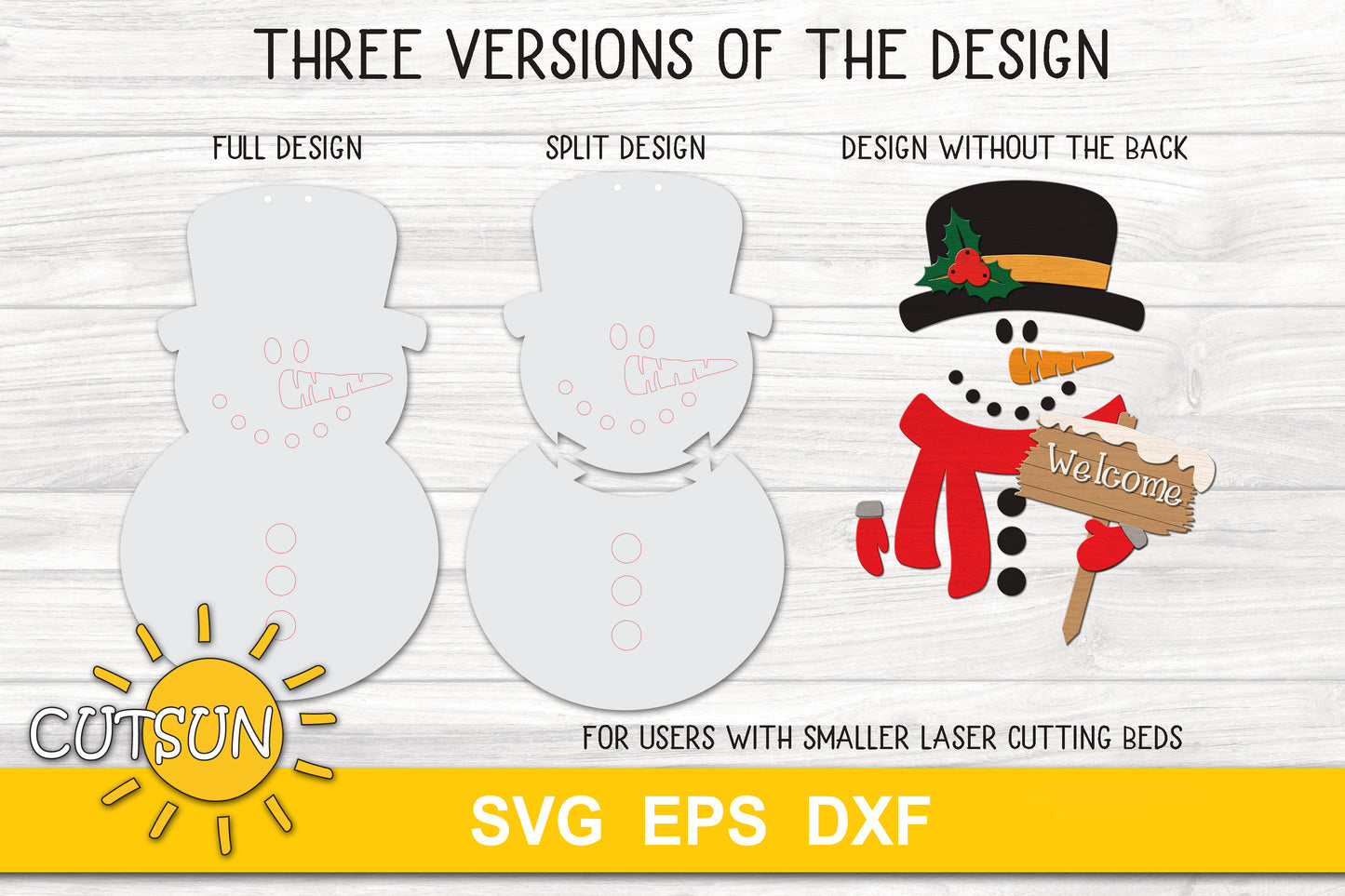 Snowman Welcome sign SVG