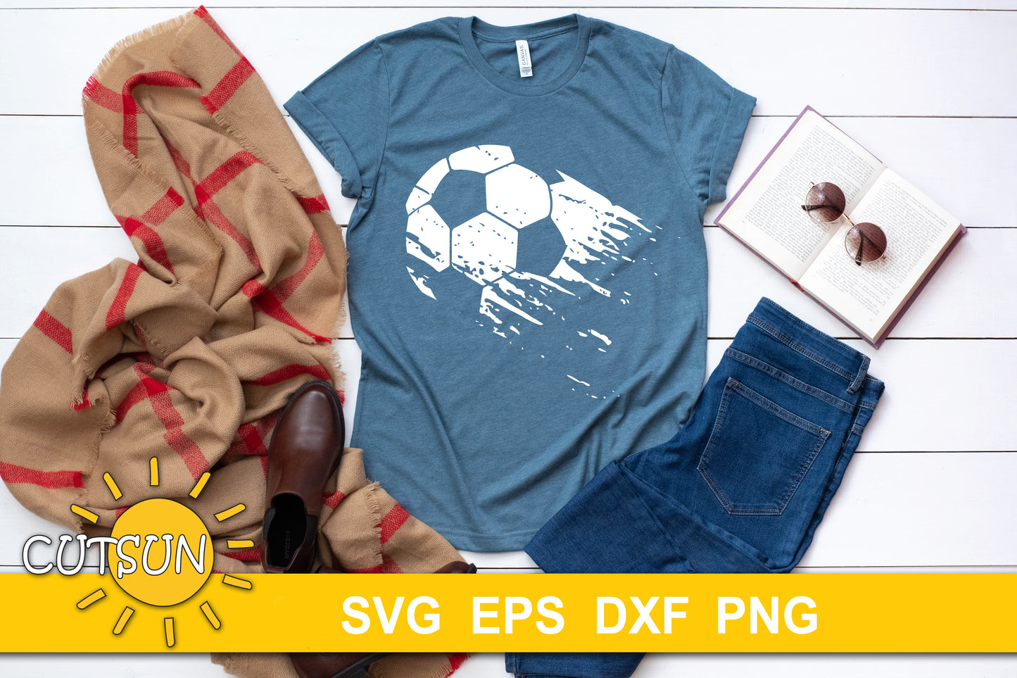 Soccer Ball distressed SVG