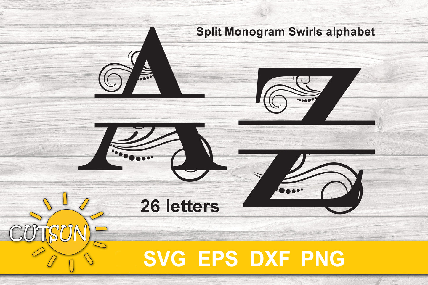 Swirls Split alphaet