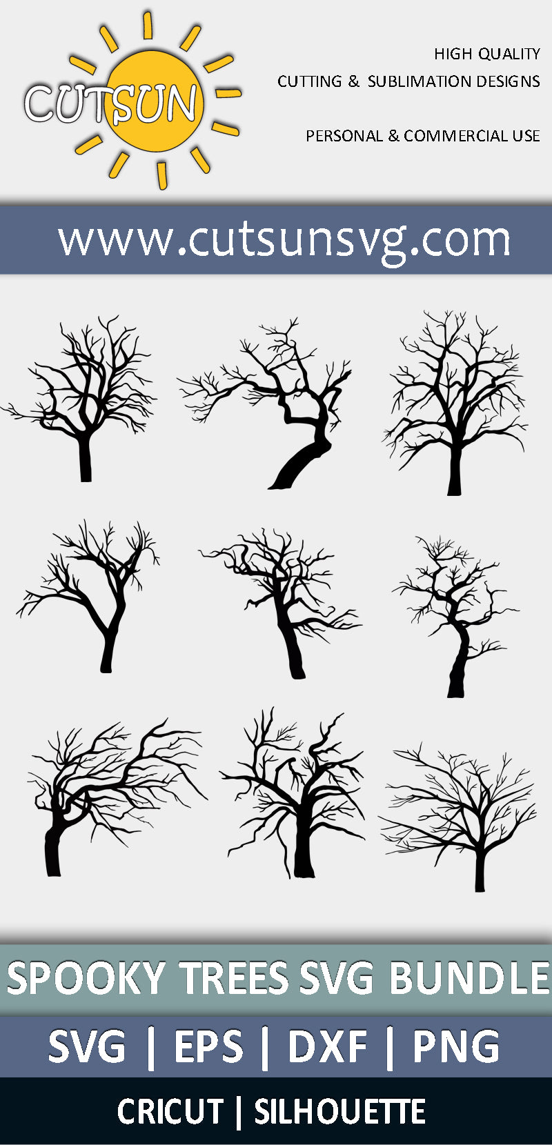 Spooky trees SVG bundle