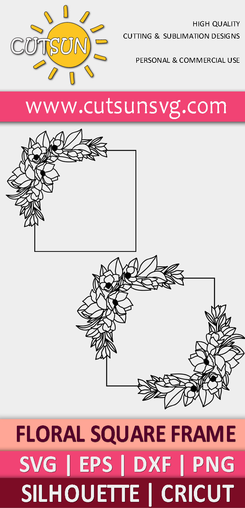 Magnolia Frame Square SVG