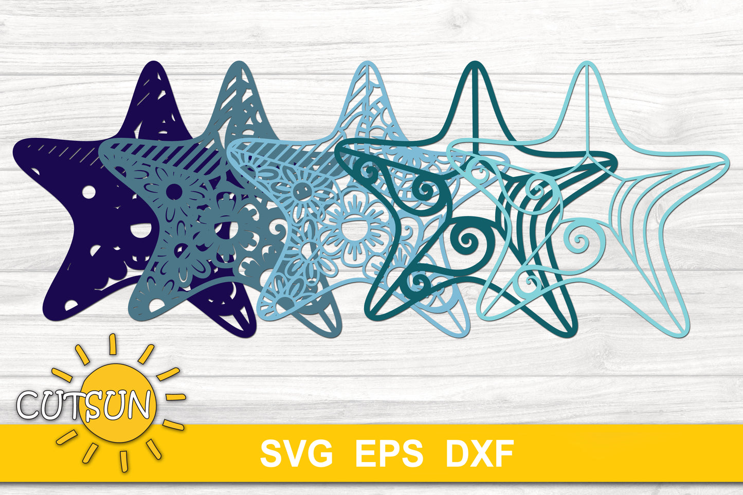 3D Layered Starfish SVG