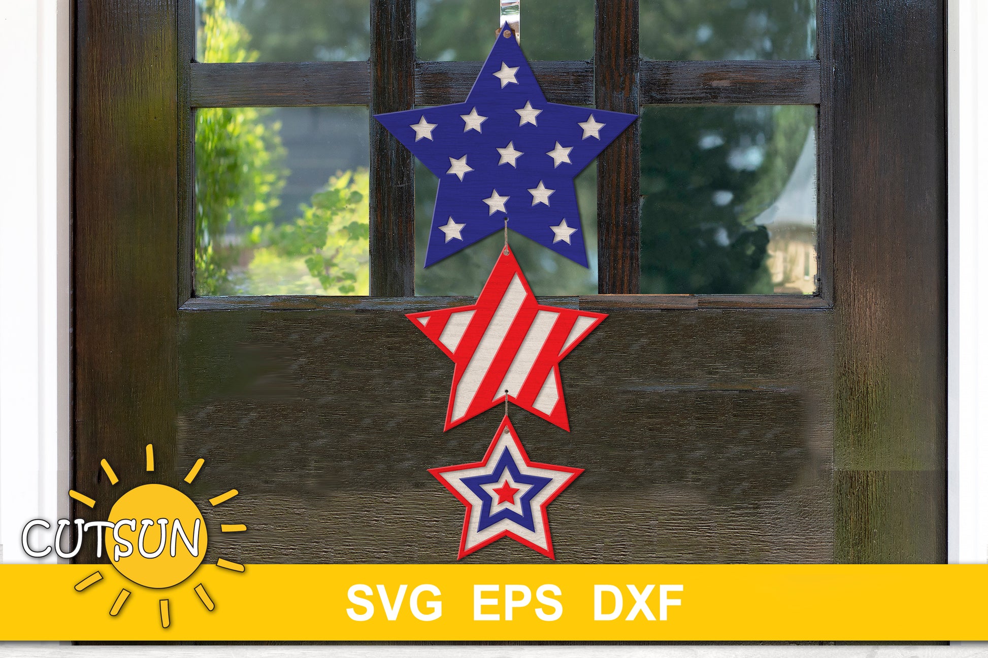Patriotic stars door hanger svg