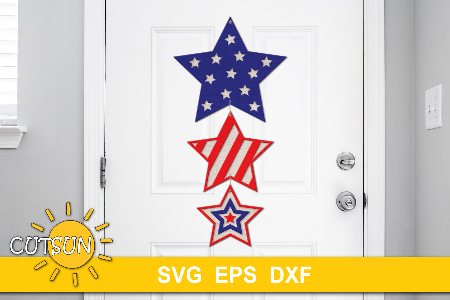 Patriotic stars door hanger svg