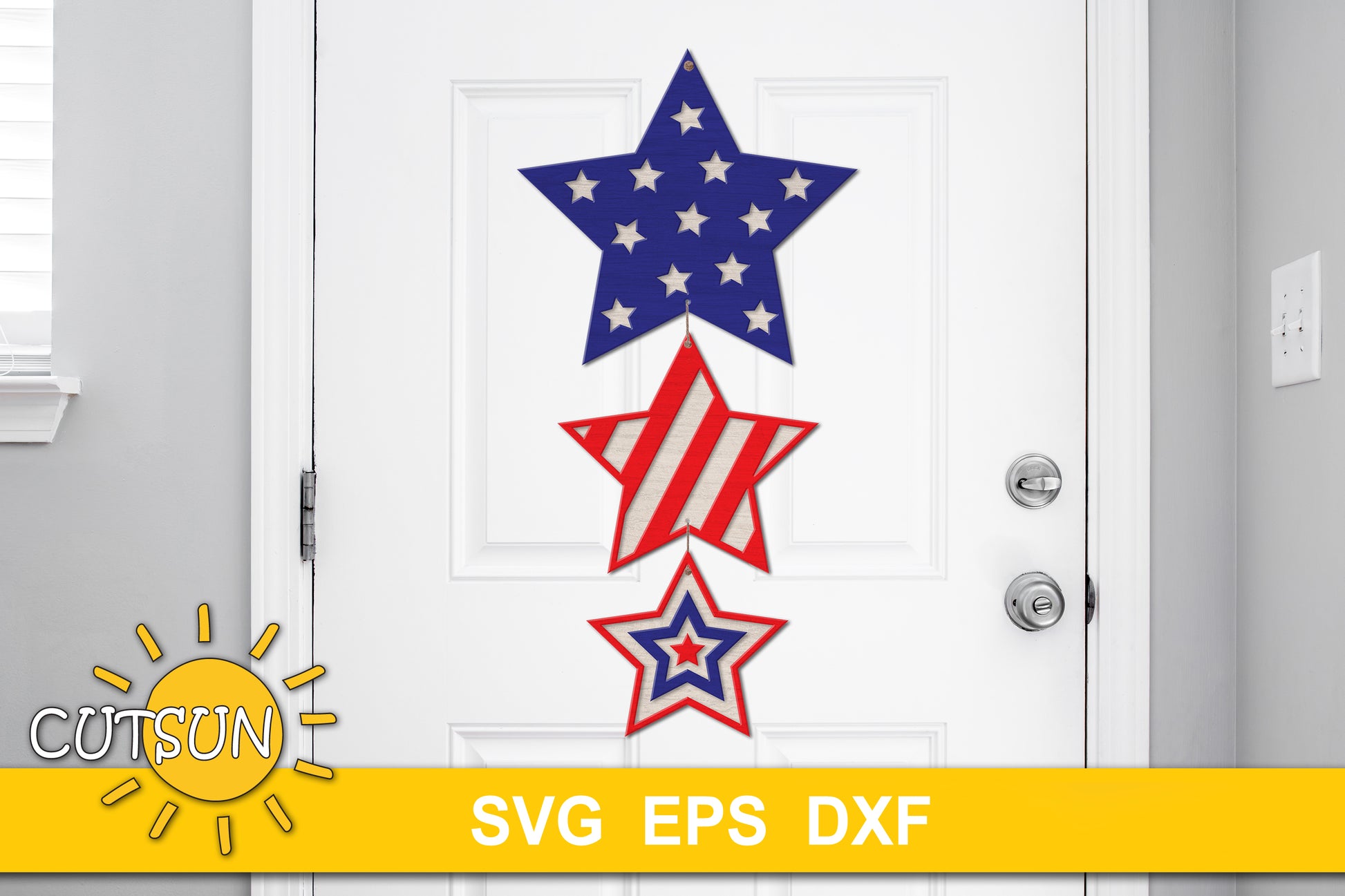 Patriotic stars door hanger svg
