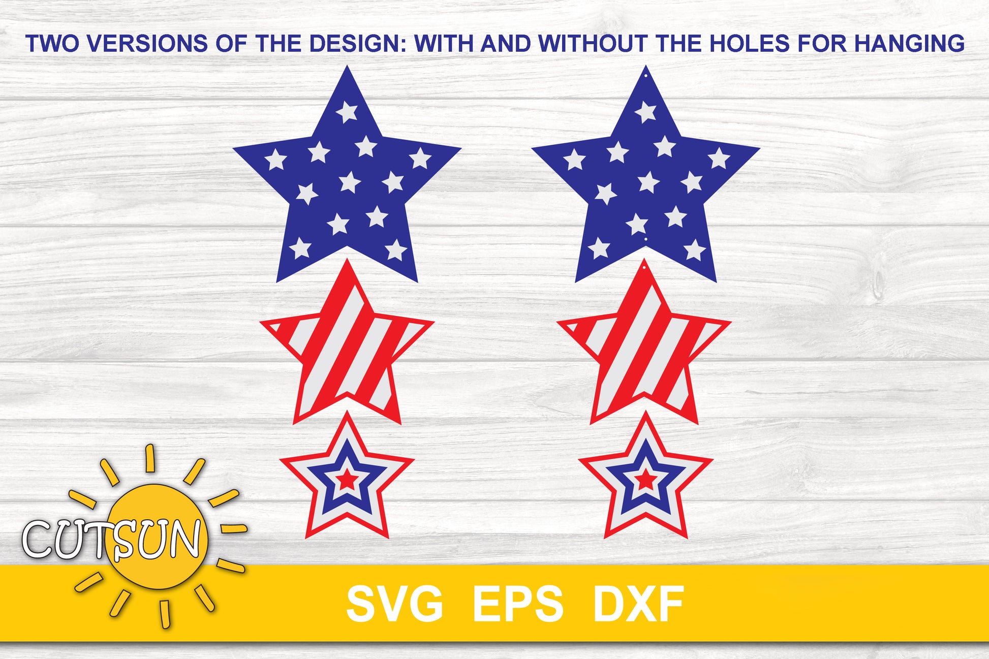 Patriotic stars door hanger svg