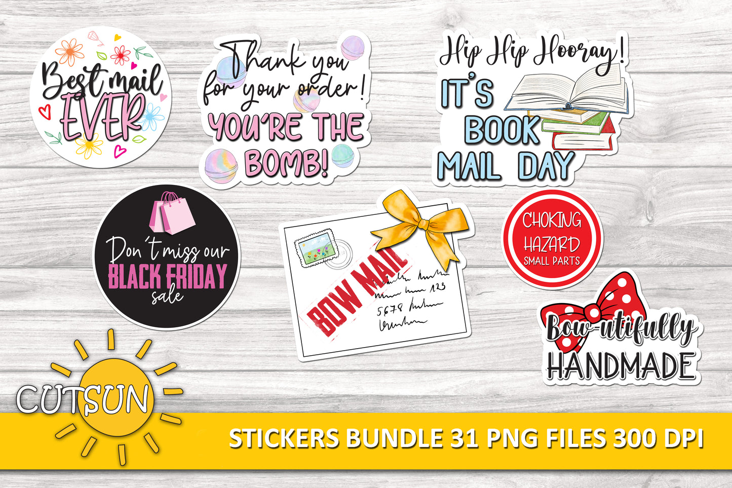 Small business stickers Print n cut bundle