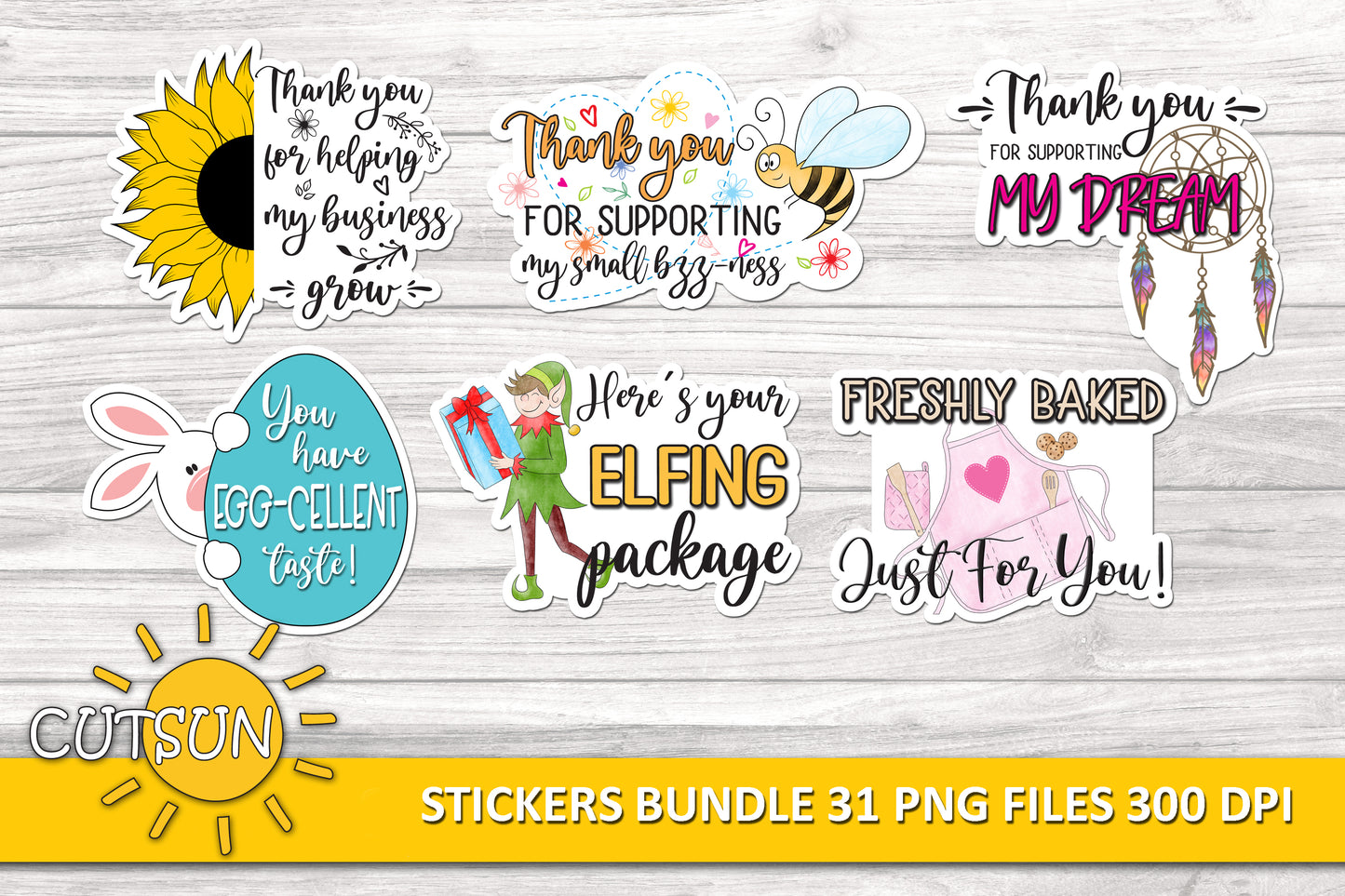 Small business stickers Print n cut bundle