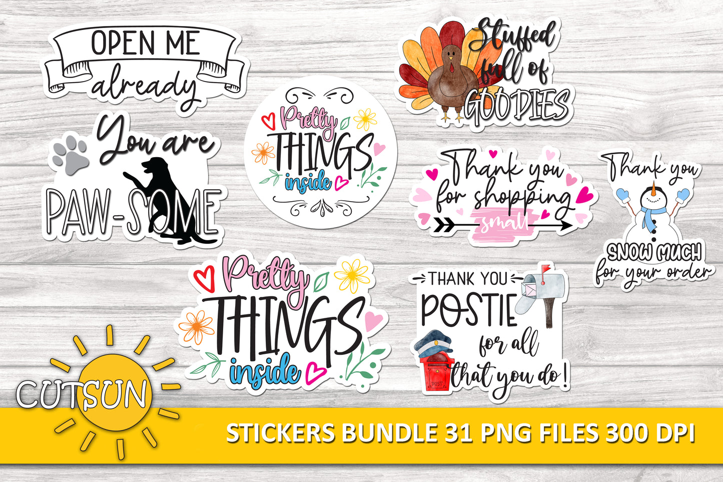 Small business stickers Print n cut bundle