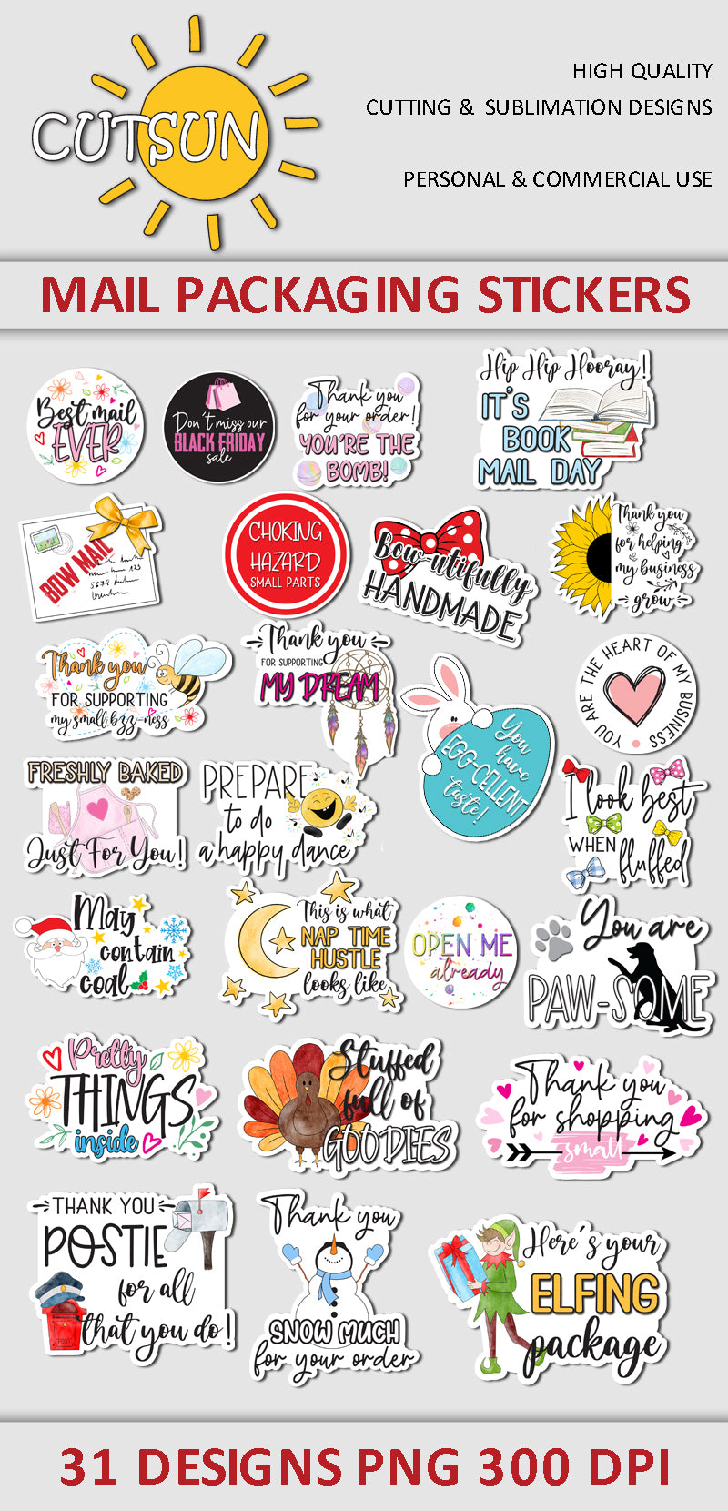 Small business stickers Print n cut bundle
