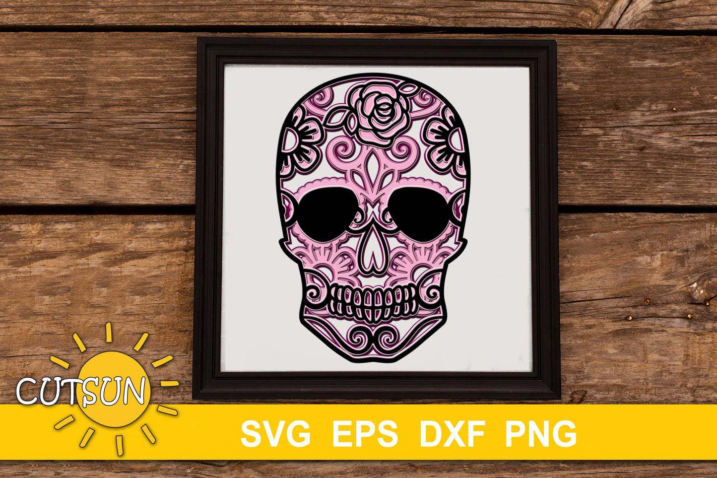3D Layered skull SVG
