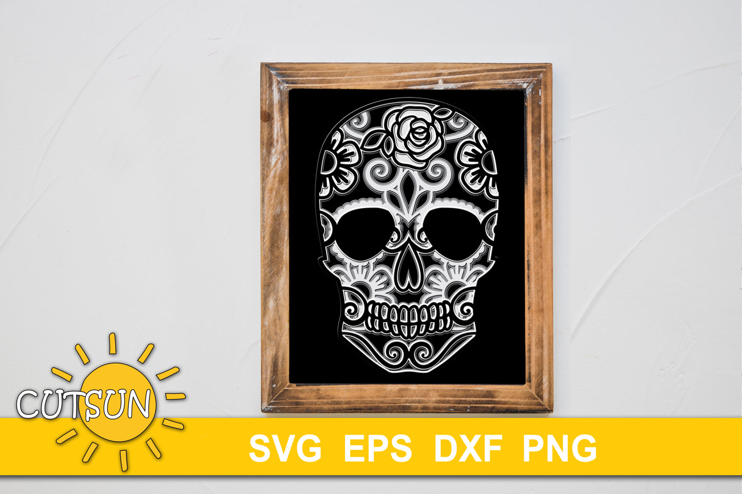 3D Layered skull SVG