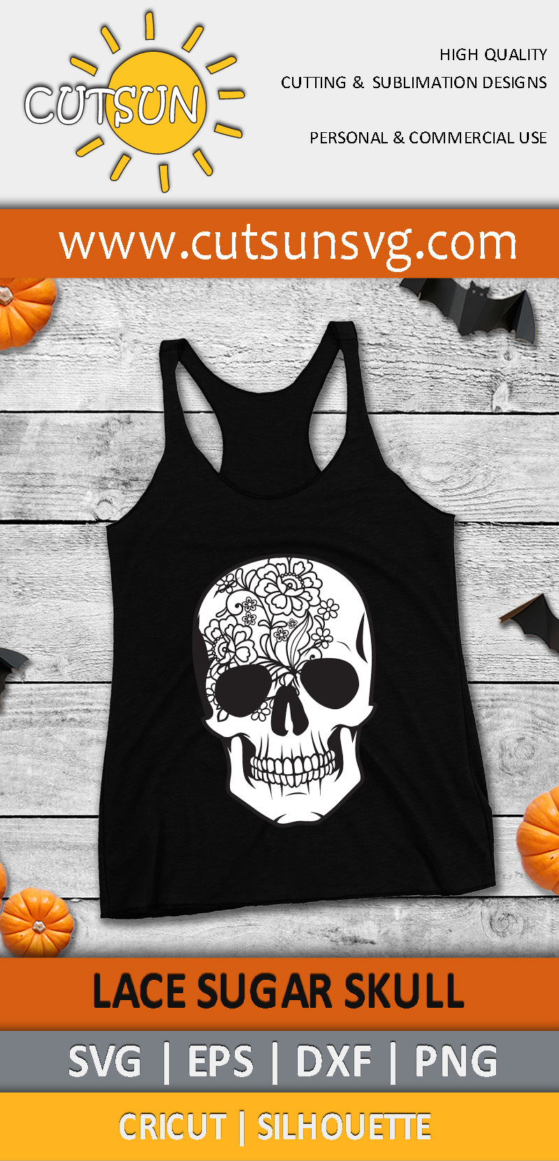 Skull SVG | Sugar skull Lace SVG