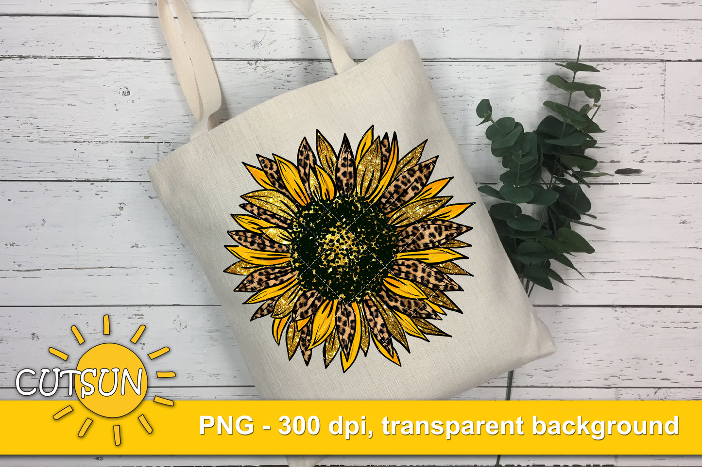 Sunflower Leopard Glitter sublimation