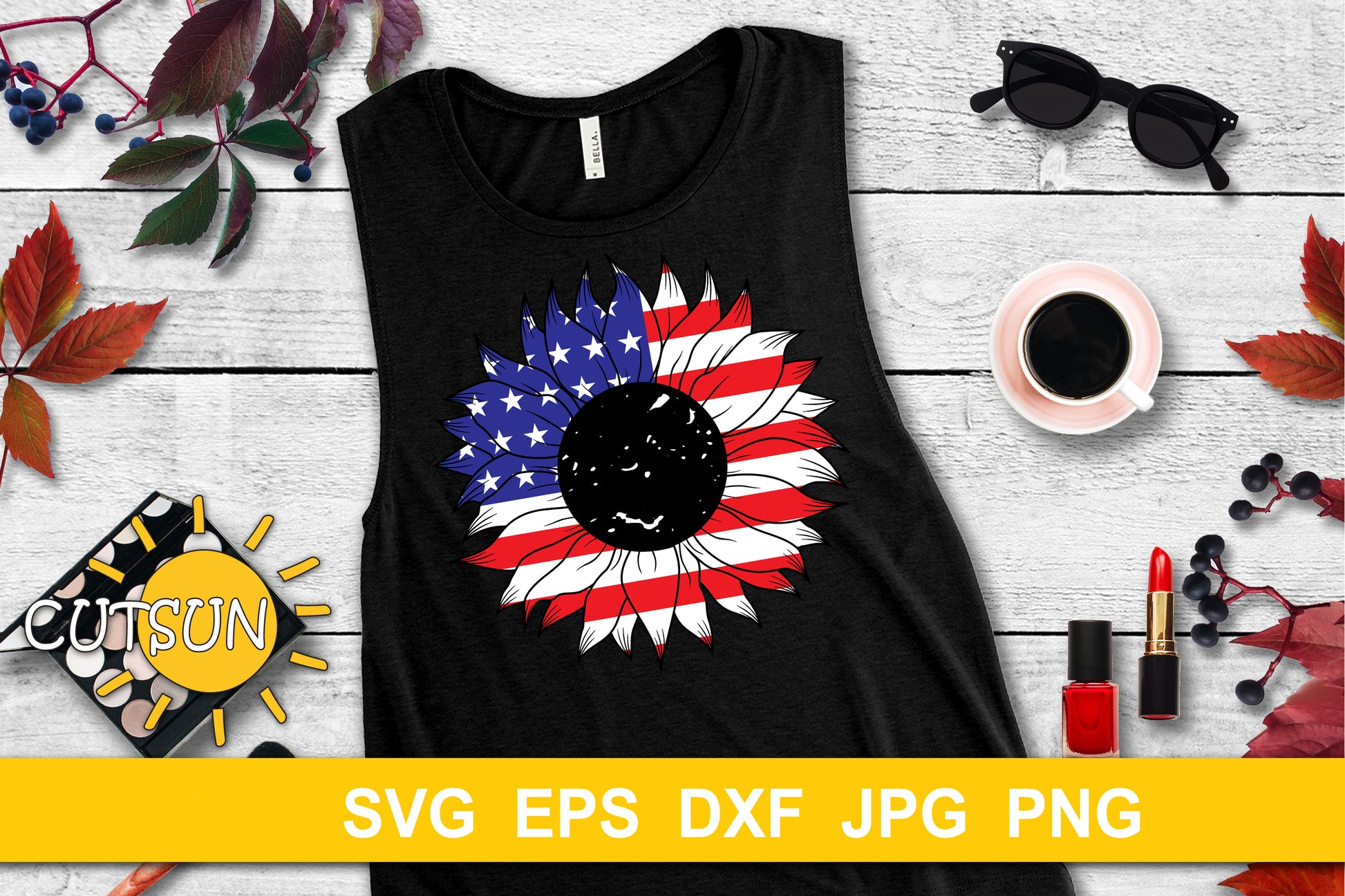 Patriotic Sunflower SVG