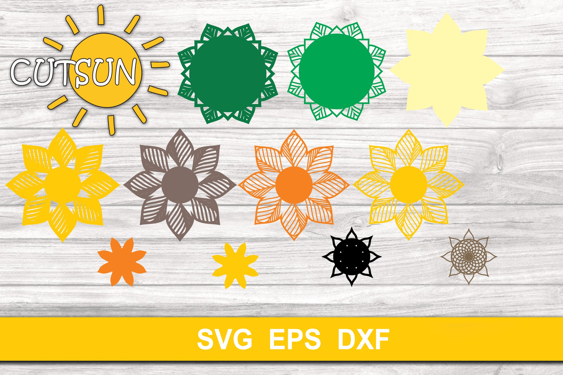 3D Layered Sunflower SVG