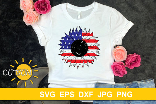 Patriotic Sunflower SVG
