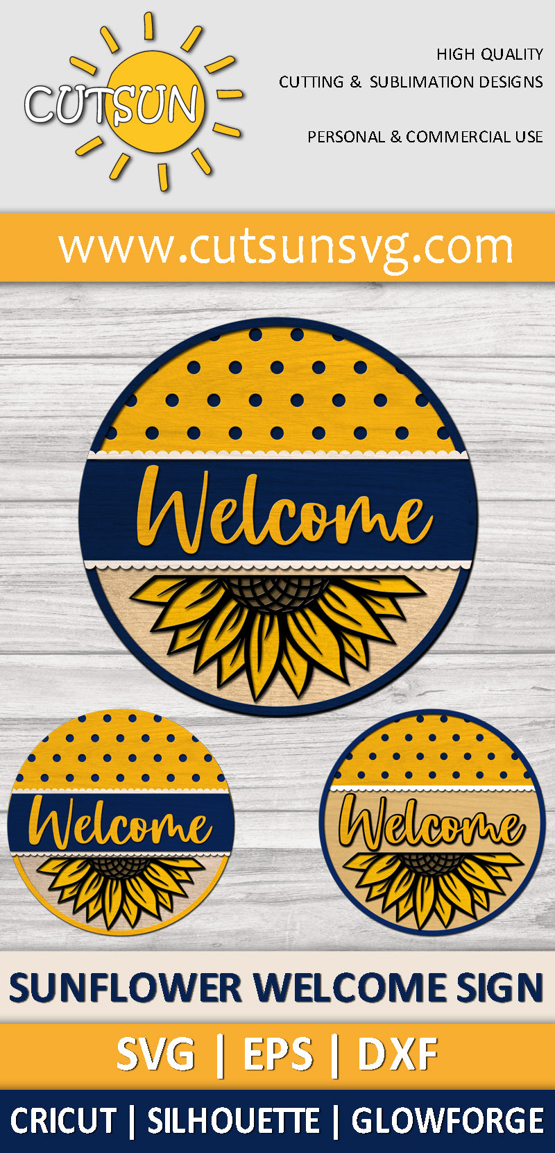 Sunflower Welcome Sign SVG