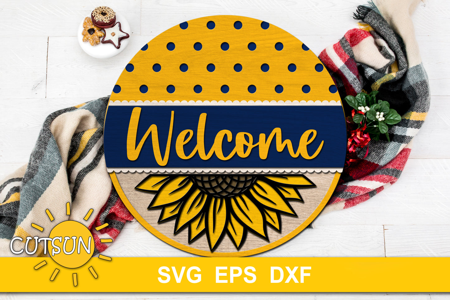 Sunflower Welcome Sign SVG