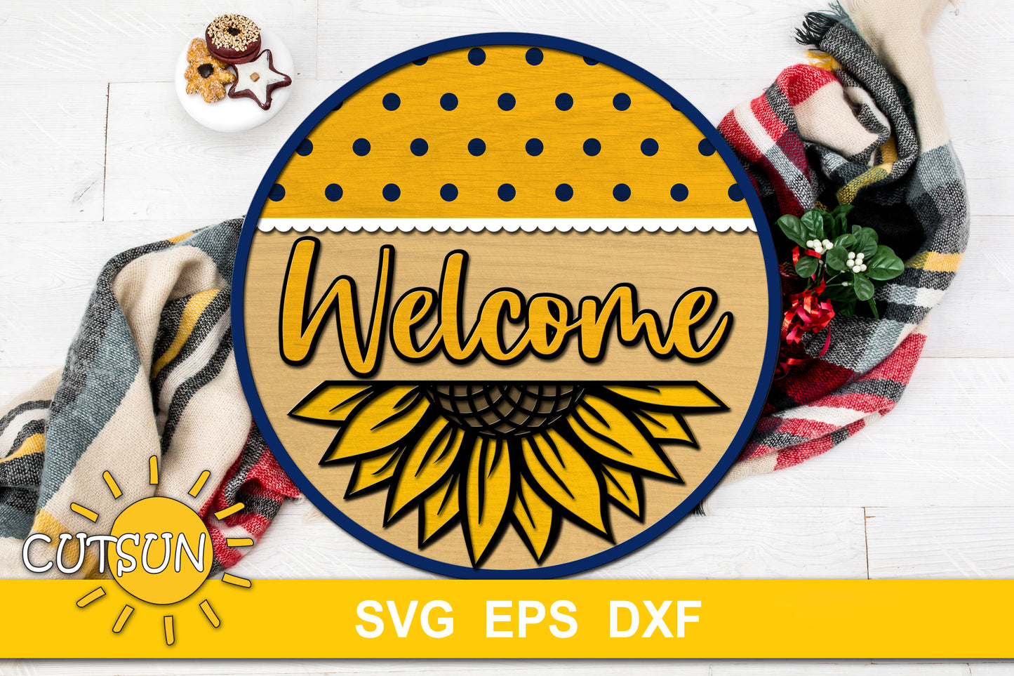 Sunflower Welcome Sign SVG