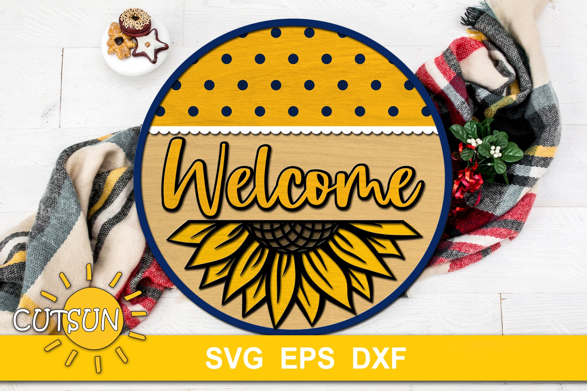 Sunflower Welcome Sign SVG