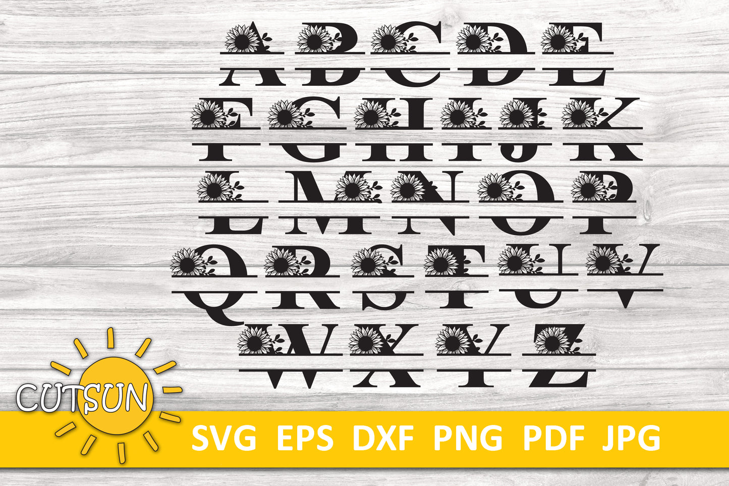 Sunflower Split Alphabet